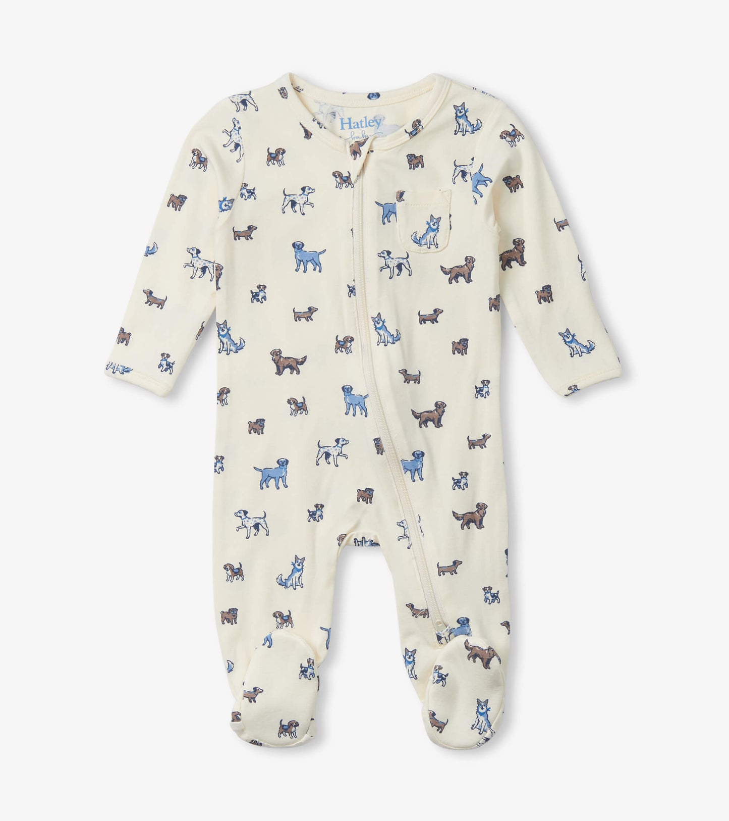 Playful Puppies Zip-Up Footed Sleeper