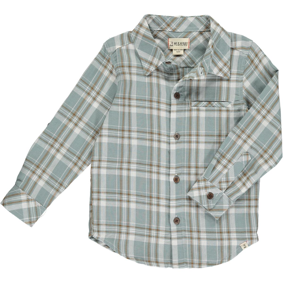 Plaid Woven Button Down - Blue/White