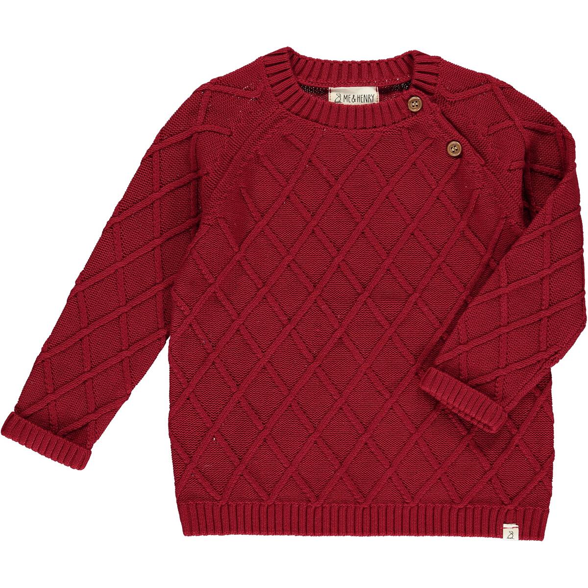 Cable Knit Sweater - Red