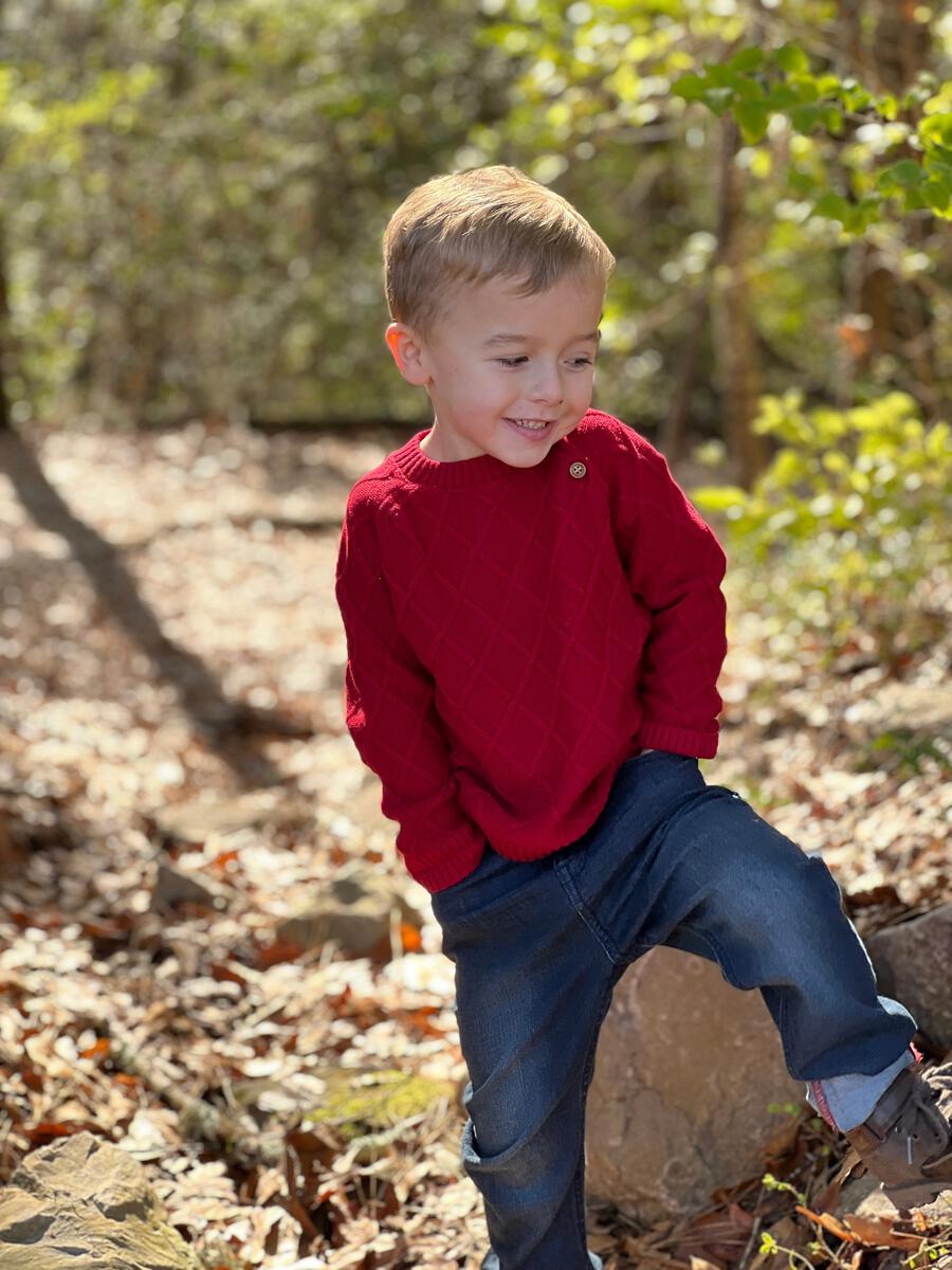 Cable Knit Sweater - Red