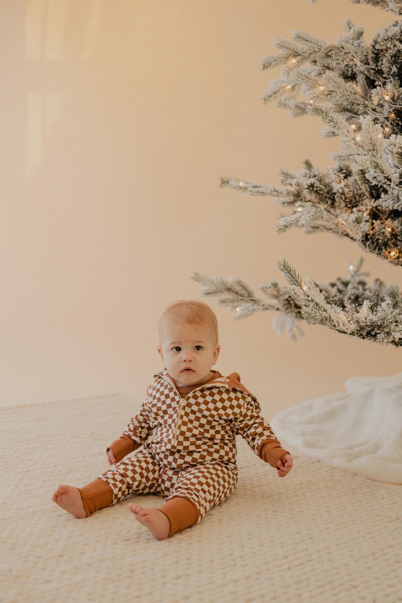 Zip Romper | Checkered