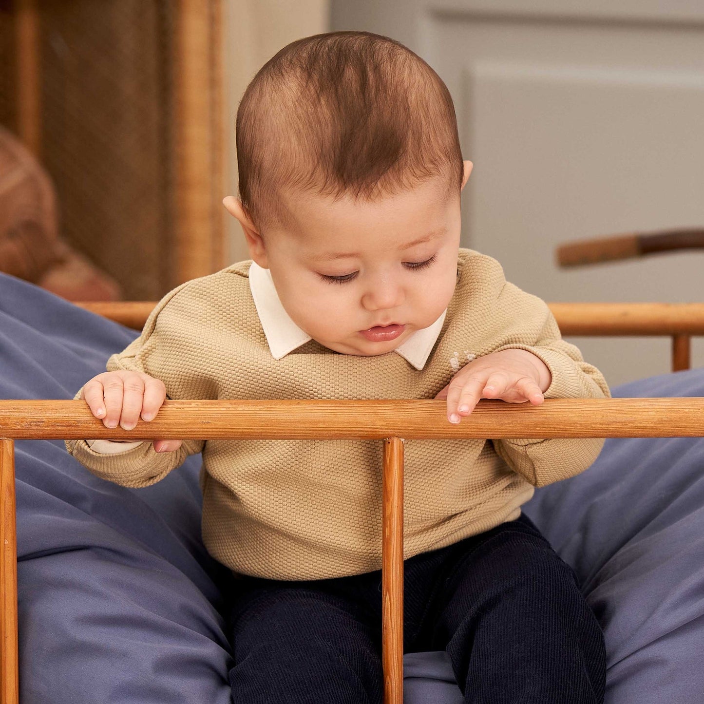 Cozy Me Collared Long Sleeve Bodysuit - Buttercream
