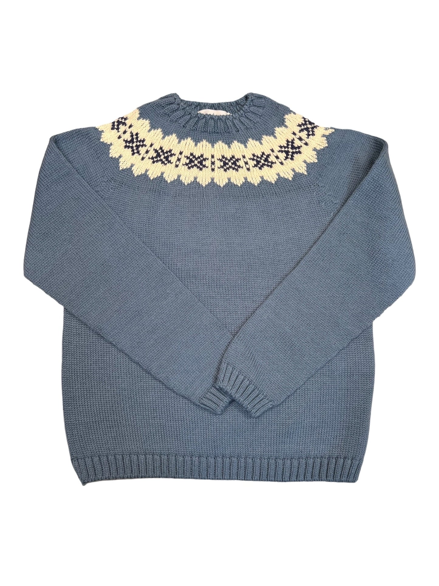 Fair Isle Crew Sweater - Steward Blue