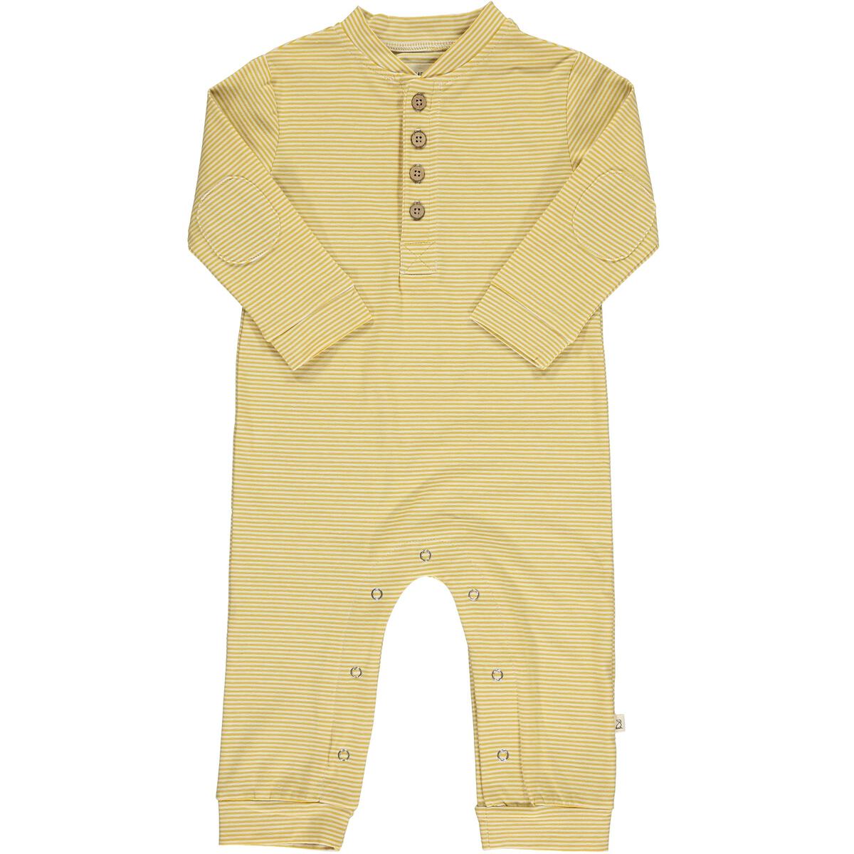 Henley Romper - Gold/White Stripe