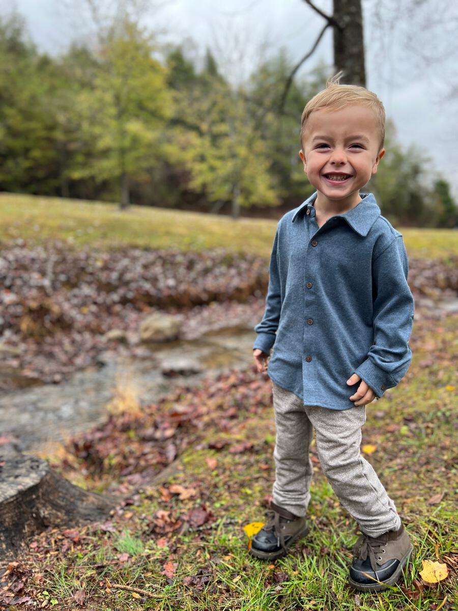 Jersey Button Down - Blue