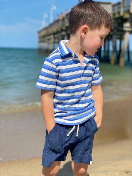 Navy Ribbed Shorts