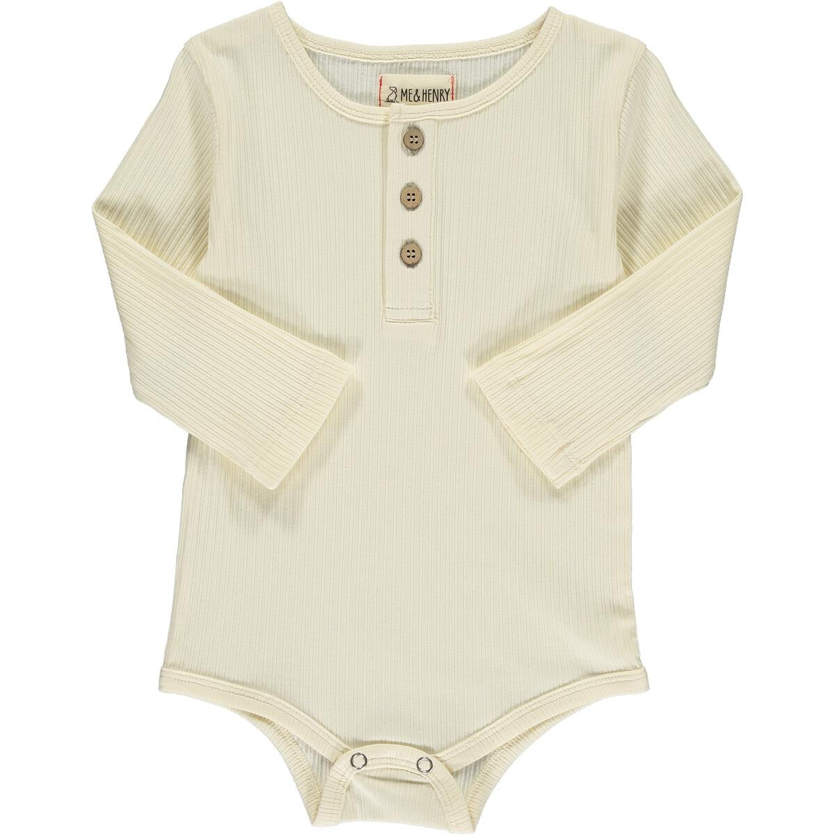 Ribbed Long Sleeve Onesie - Cream