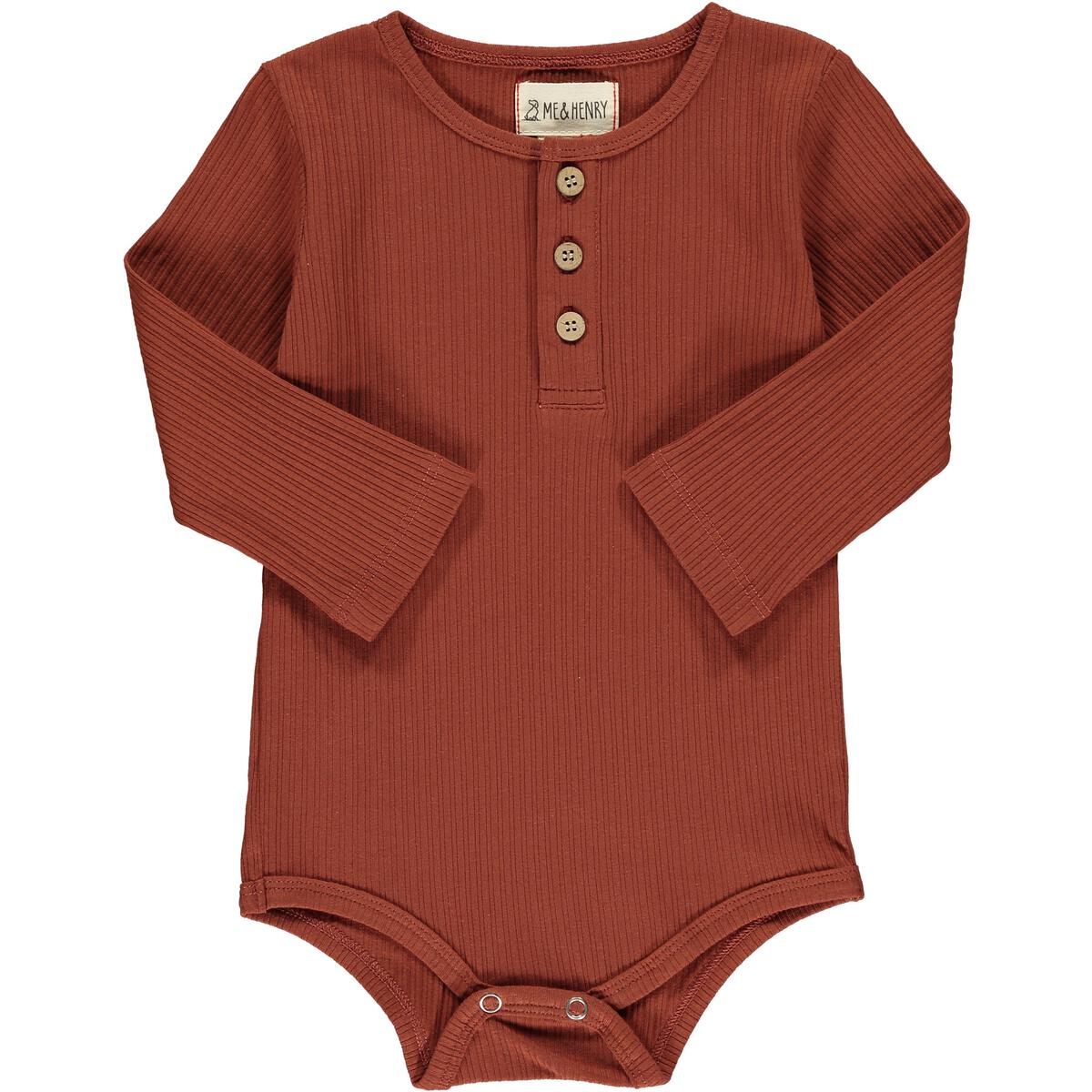 Ribbed Onesie - Rust