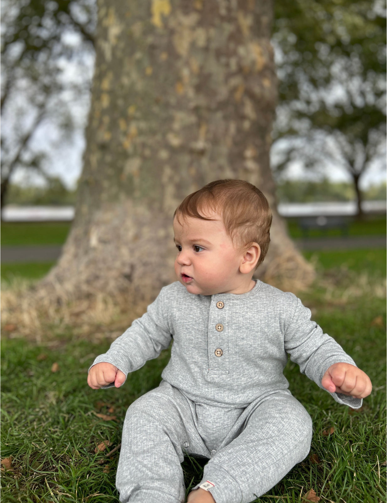 Ribbed Romper - Grey