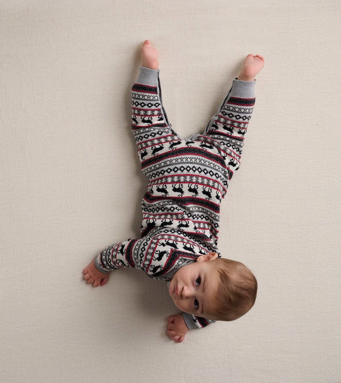 Baby Stag Fair Isle Sweater Onesie