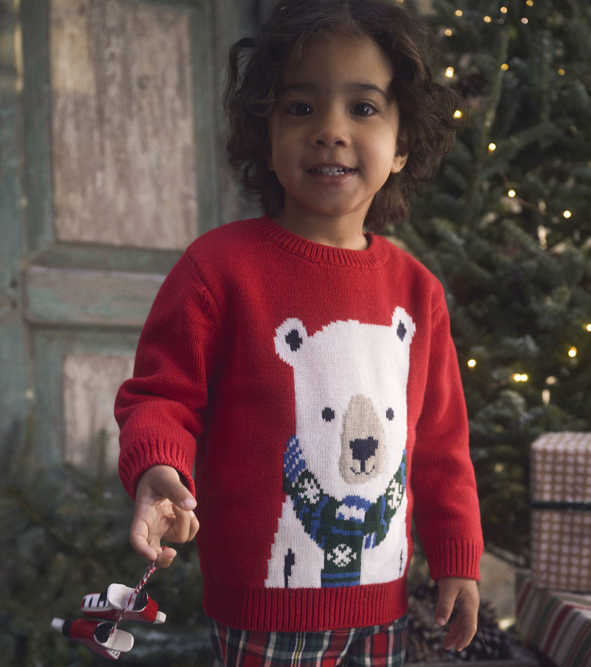 Holiday Bear Crew Neck Knit Sweater