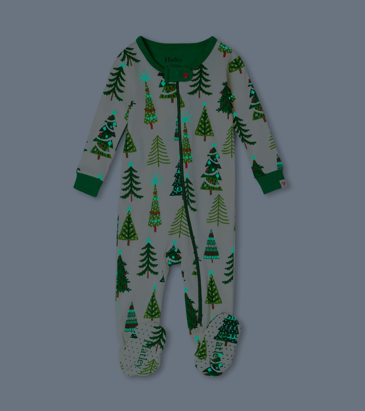 Christmas Trees Glow-In-The-Dark Footed Sleepwear