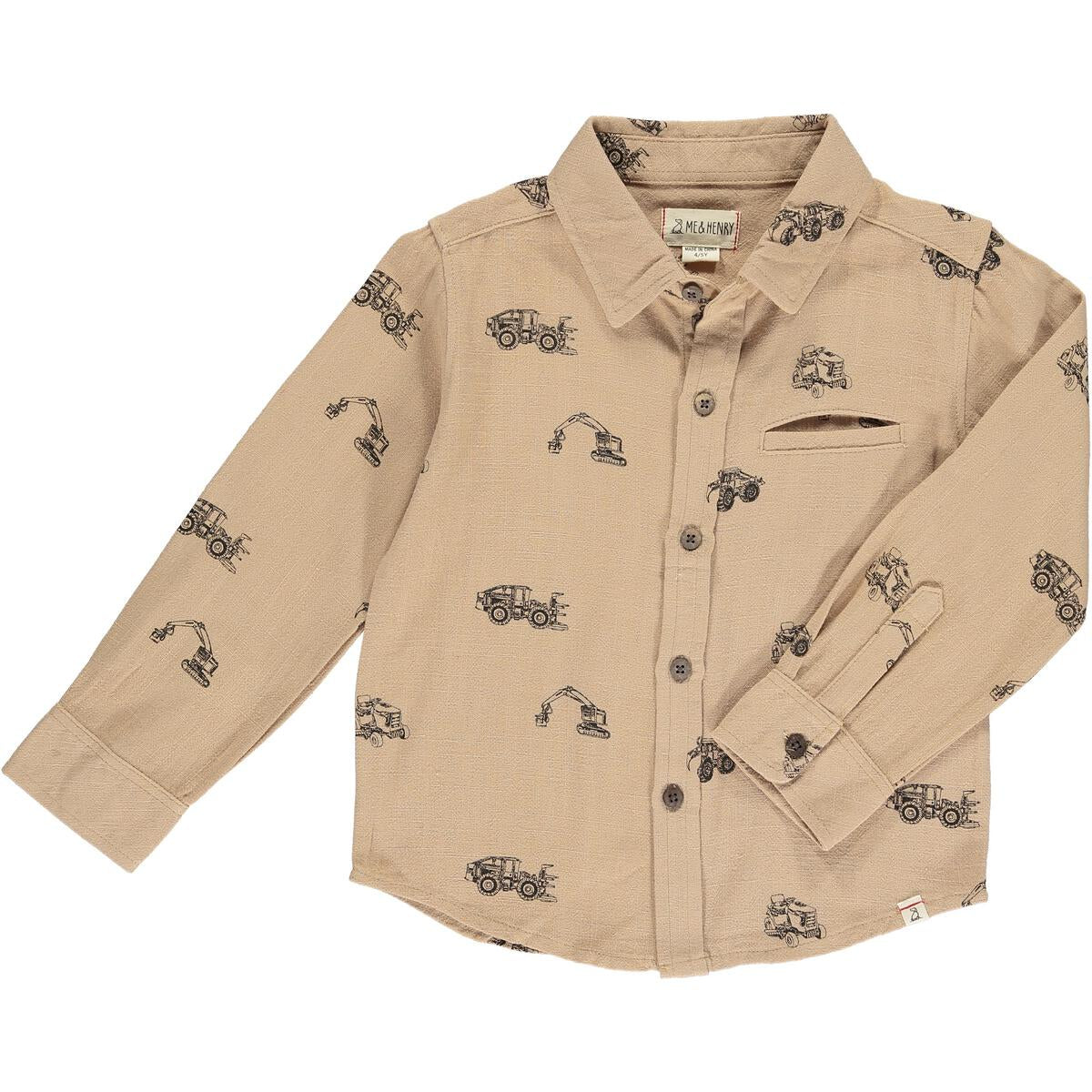 Construction Long Sleeve Button Down