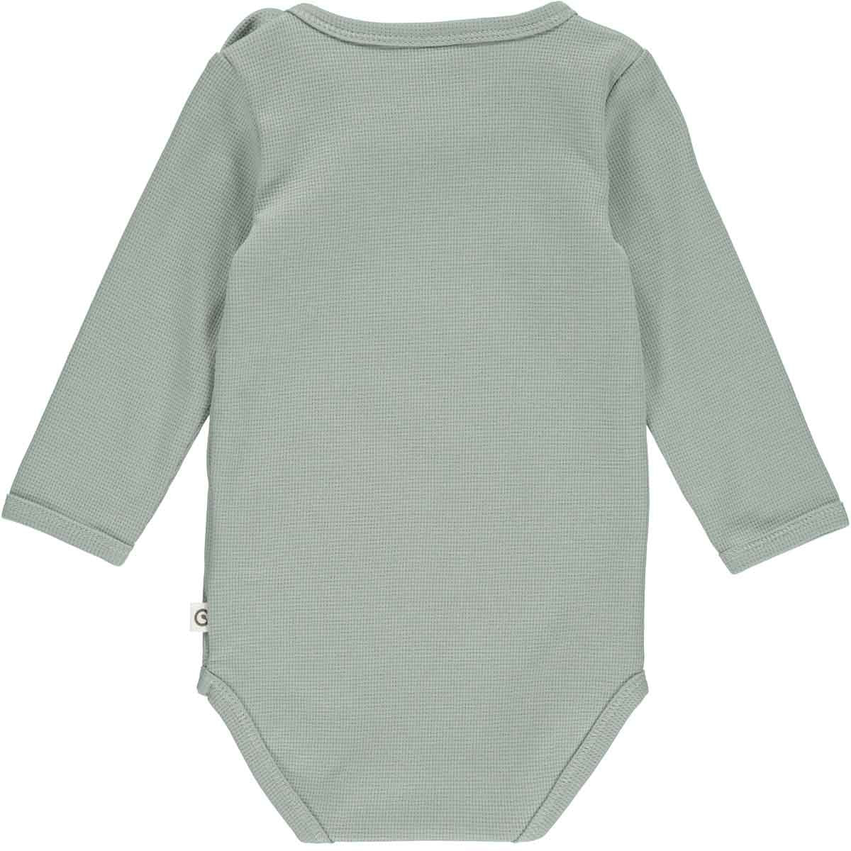 Waffle Long Sleeve Bodysuit - Spa Green