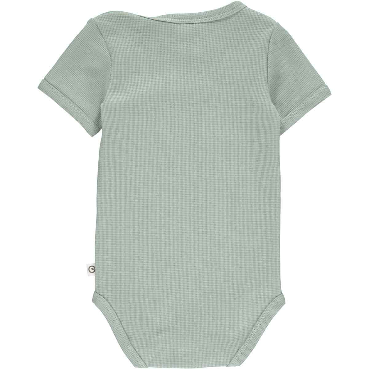Waffle Short Sleeve Bodysuit - Spa Green