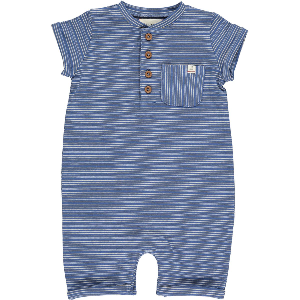 CAMBORNE Romper, Blue/Cream Stripe