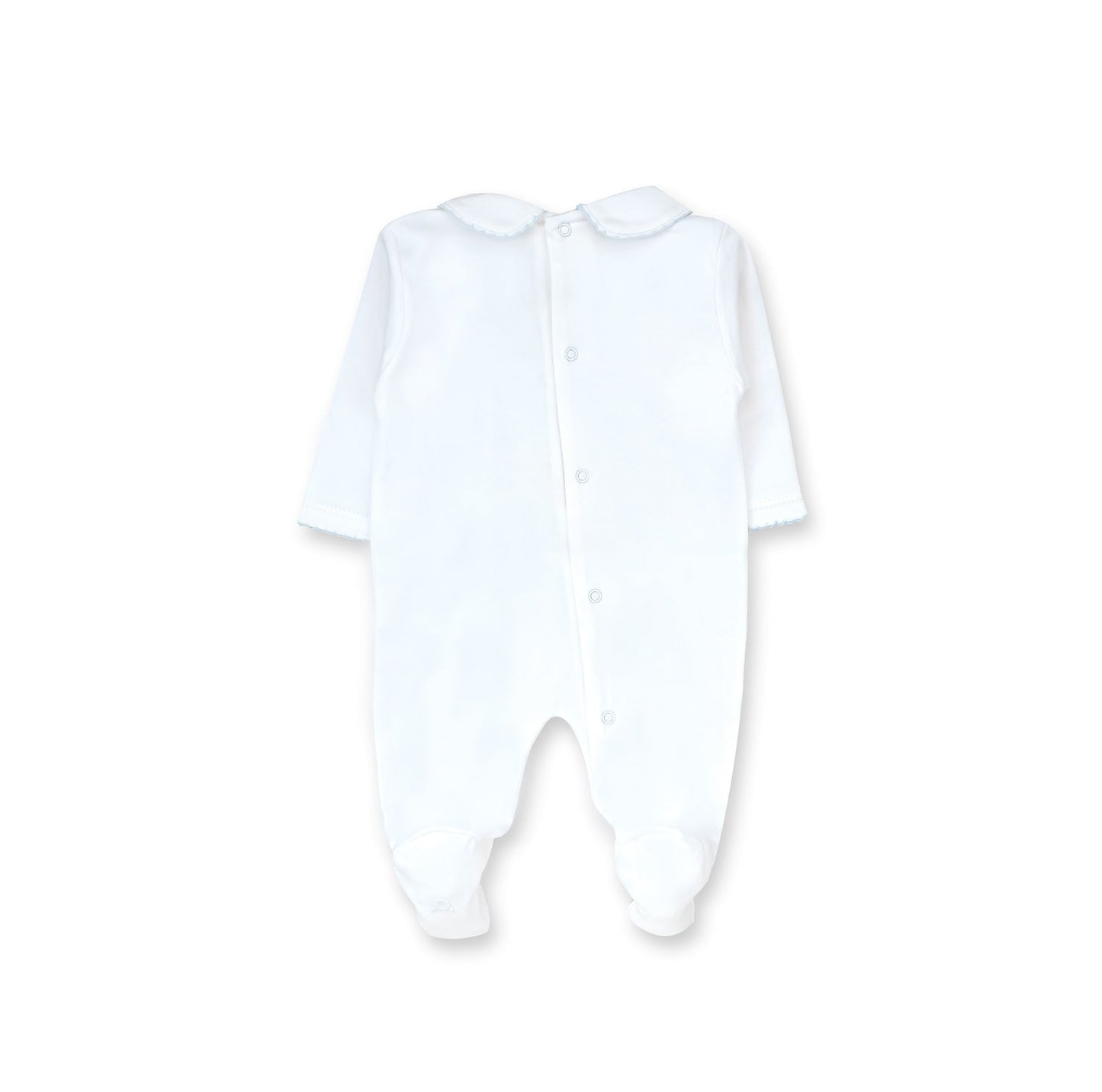 White & Blue Diamond Pima Footie