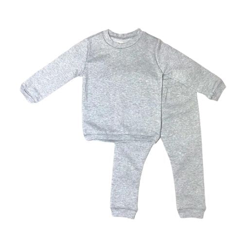 Ribbed Sweatsuit, Gray