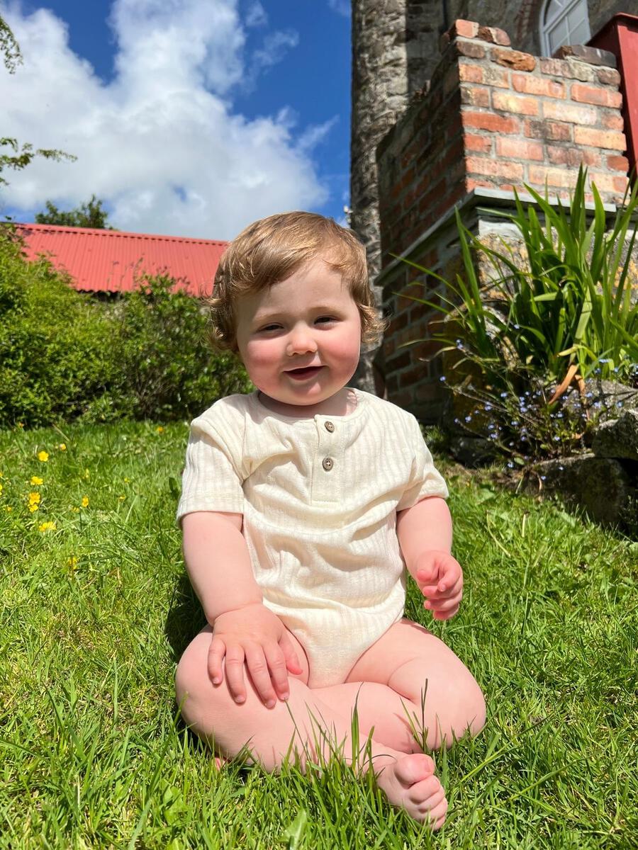 JAVON Short Sleeve Onesie, Ivory