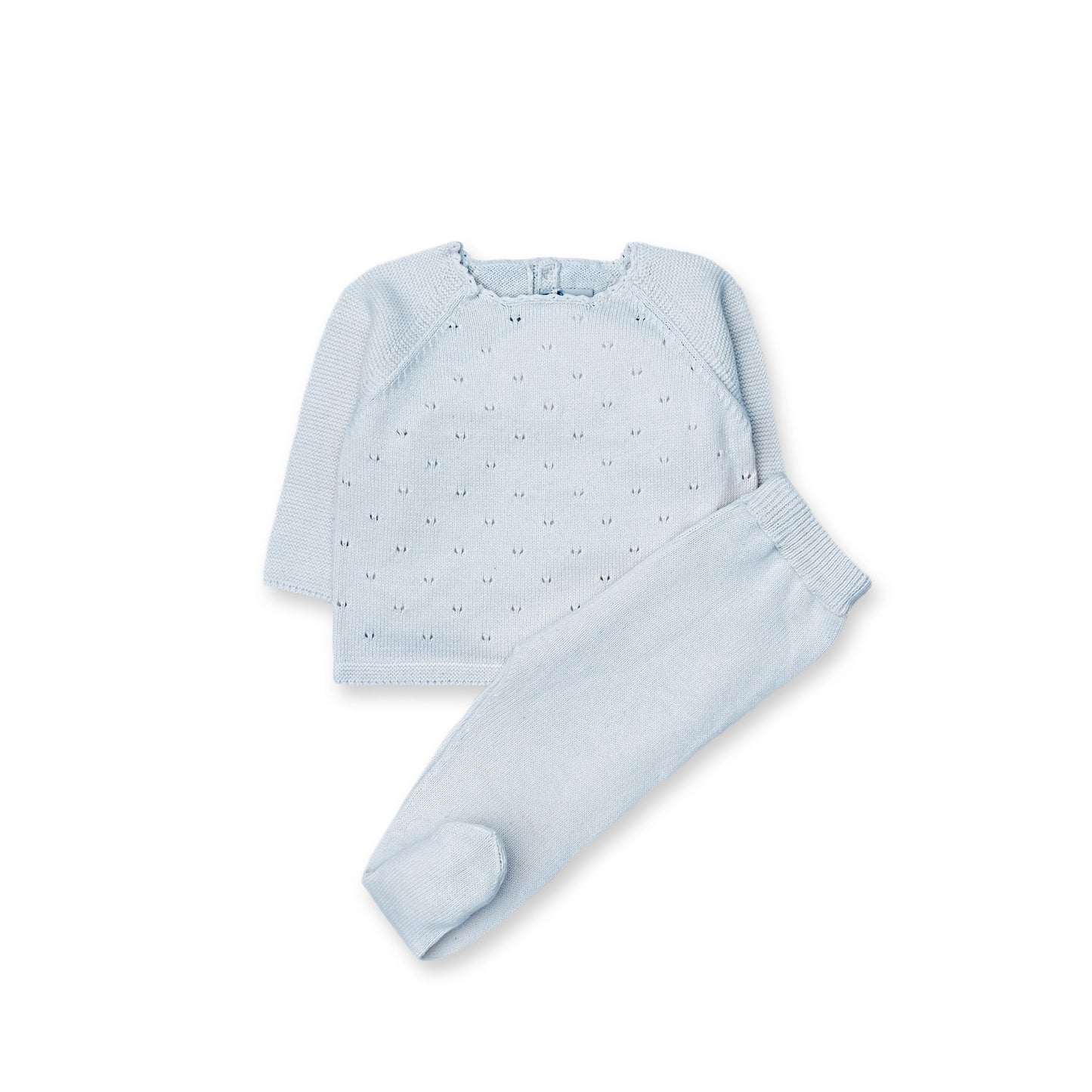 Pima Knitted Cardigan & Pant - Sky Blue