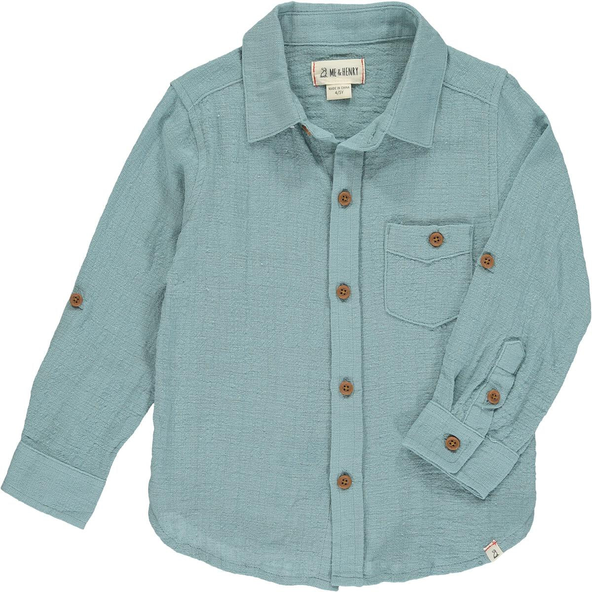 MERCHANT Long Sleeved Shirt, Seafoam
