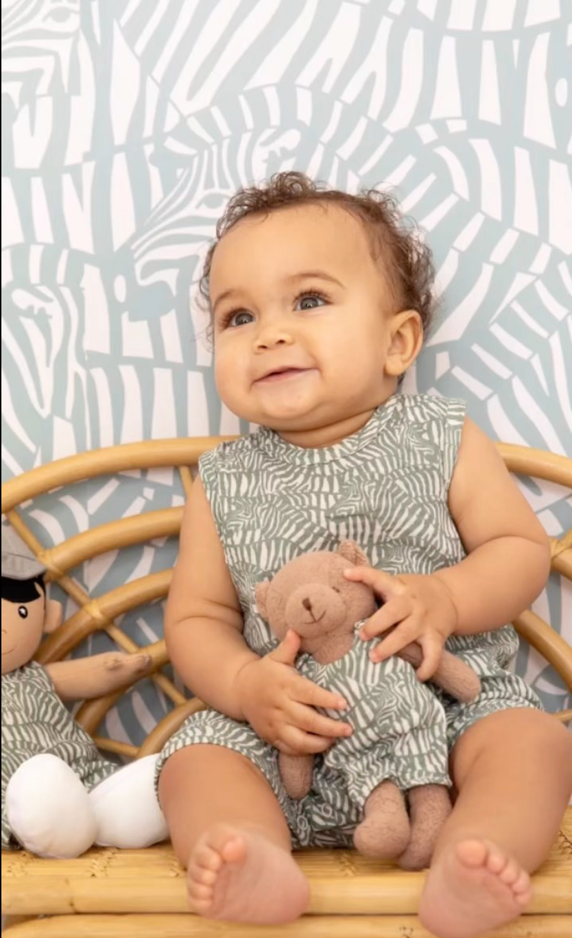 Muslin Coverall - Zebra Print