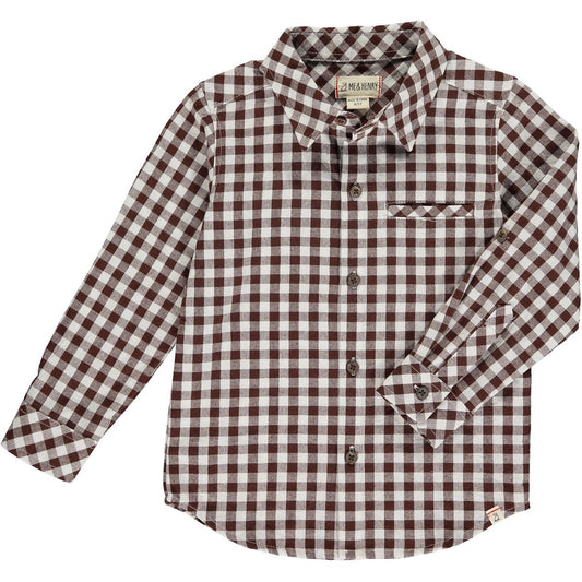 Gingham Button Down - Brown