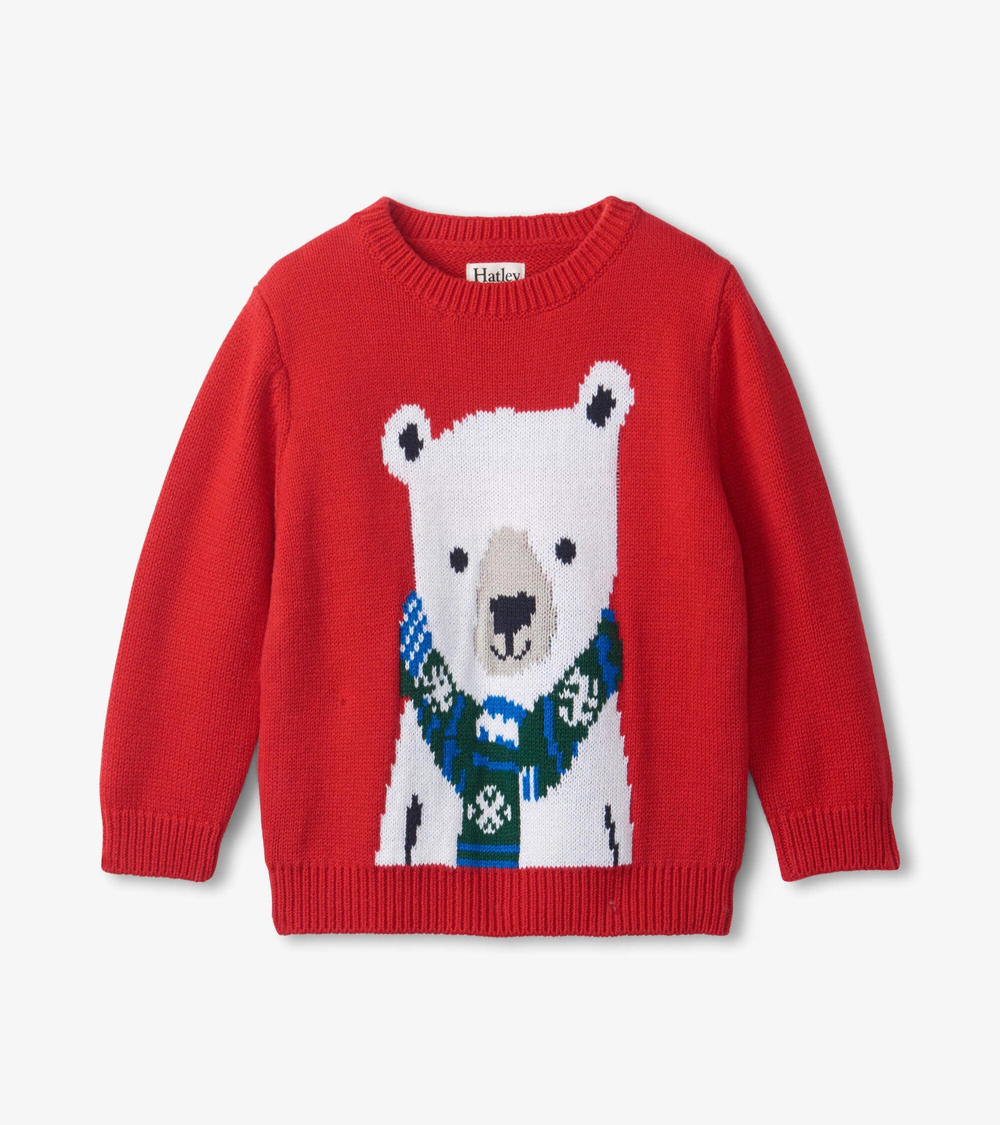Holiday Bear Crew Neck Knit Sweater