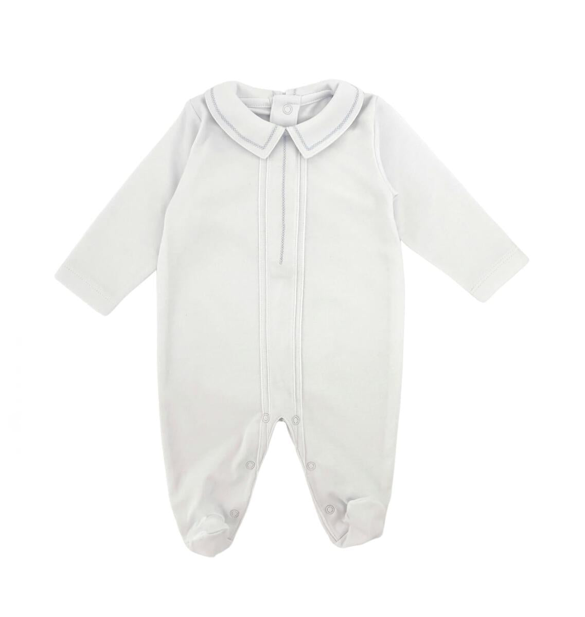 Joseph Long Sleeve Bodysuit, White & Light Blue