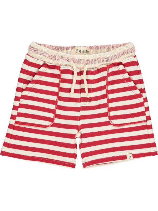 Red Striped Jersey Shorts