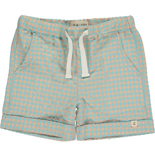 Sky/Coral Plaid Shorts