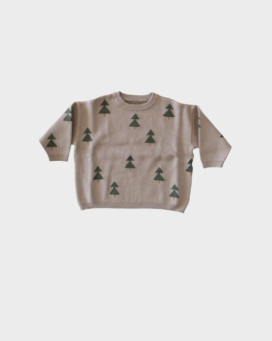Jacquard Knit Winter Tree Sweater