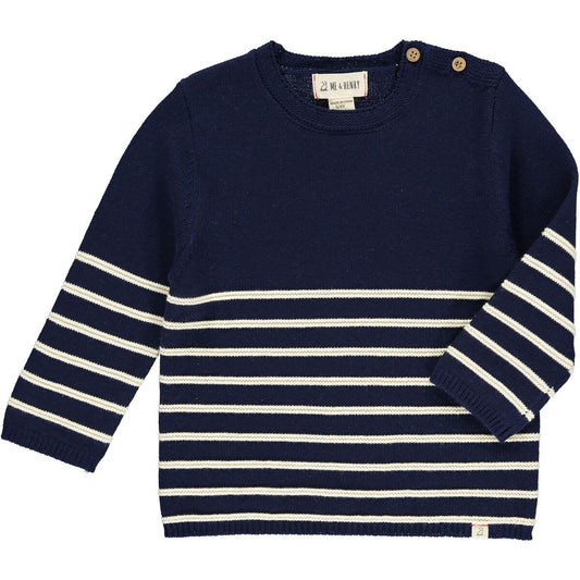 BRETON Toddler Sweater, Navy/Cream Stripe
