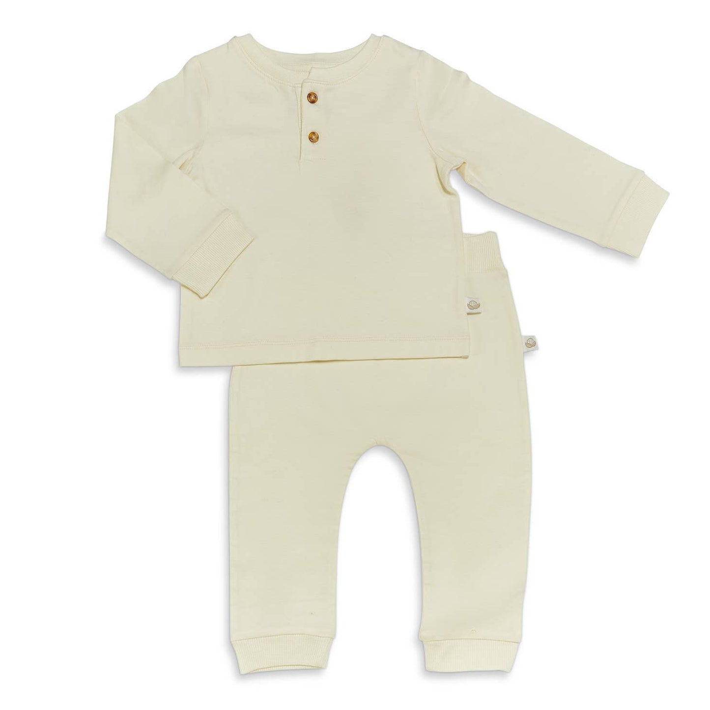 Organic Long Sleeve Bunny Pant Set - Sugar Cookie