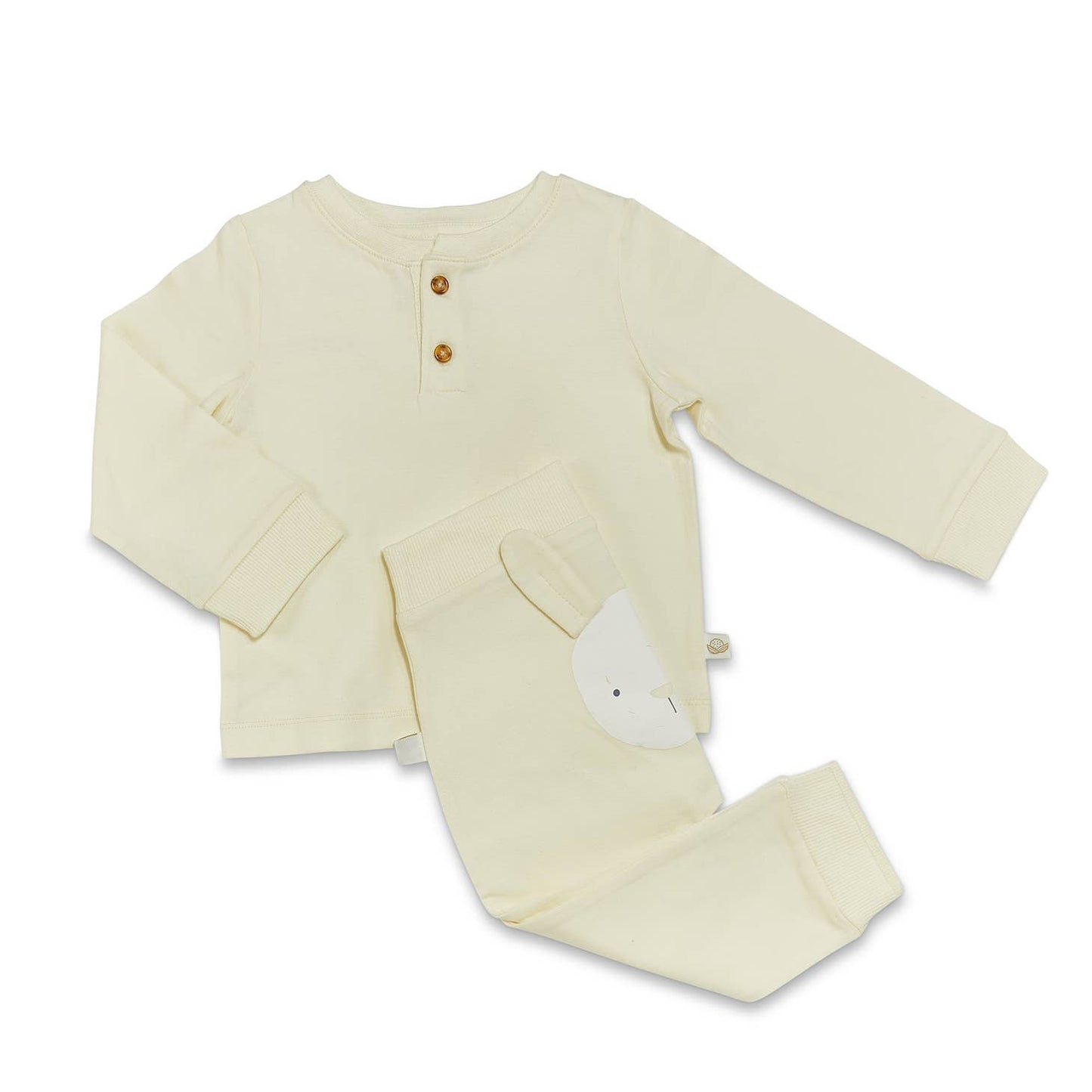 Organic Long Sleeve Bunny Pant Set - Sugar Cookie