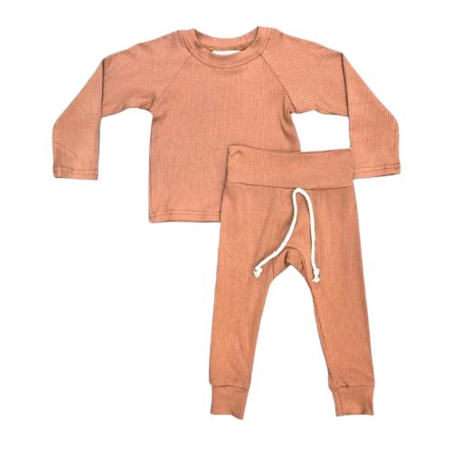 Ribbed Two Piece Outfit, Rust