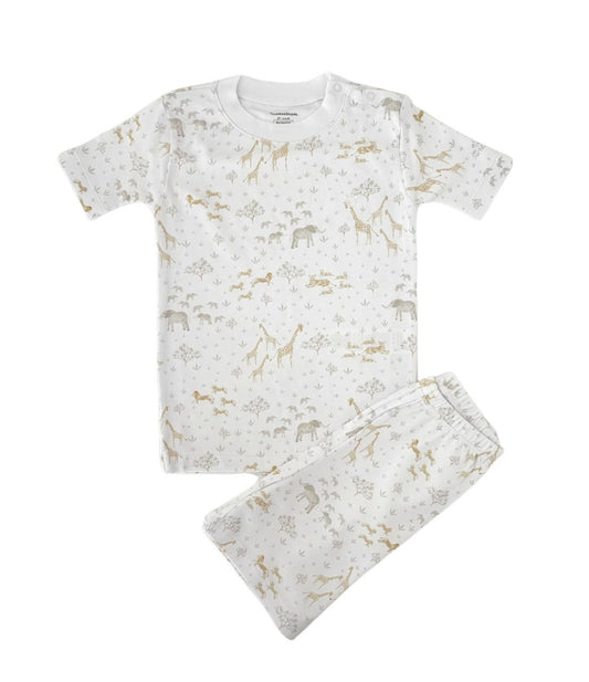 Safari Short Set Pajama Set - White